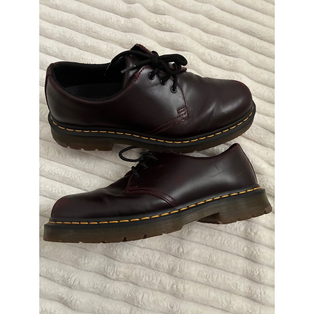 Dr. Martens Amwell Slip Resistant Safety Oxford Burgundy Leather Mens 10